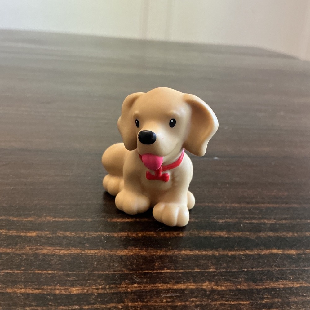 Fisher Price Little People Golden Retriever Dog Tan Puppy Red Collar BBF08 2012